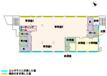 見どころなしの地味な庁舎は 最高峰の『ZEB』改修建築-環境部平面図